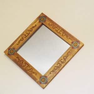Mirror with Carved Wood Frame